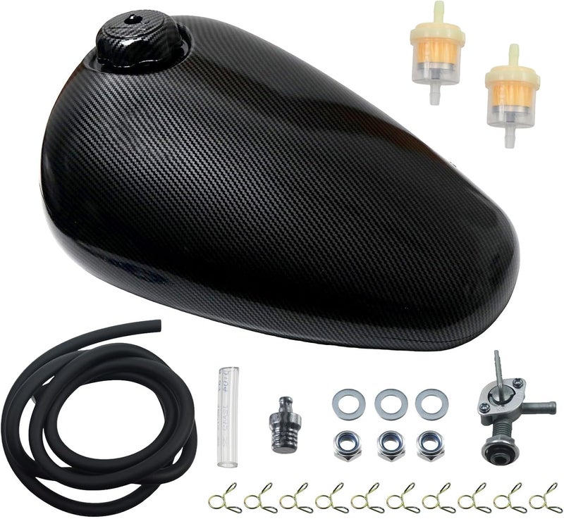 Swilpool Gas Fuel Tank fit for Coleman CT200U-EX for Axis M200 for Hisun HS200-3 & 196cc Mini Bikes 5.5L capacity with Carbon Fiber Pattern - Image 1